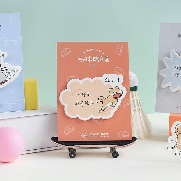 

4 pcs keep fit sticky note cute cat dog penguin sporting memo pad diary stickers scrapbooking office school supplies fm617 jllwyq yeah2010