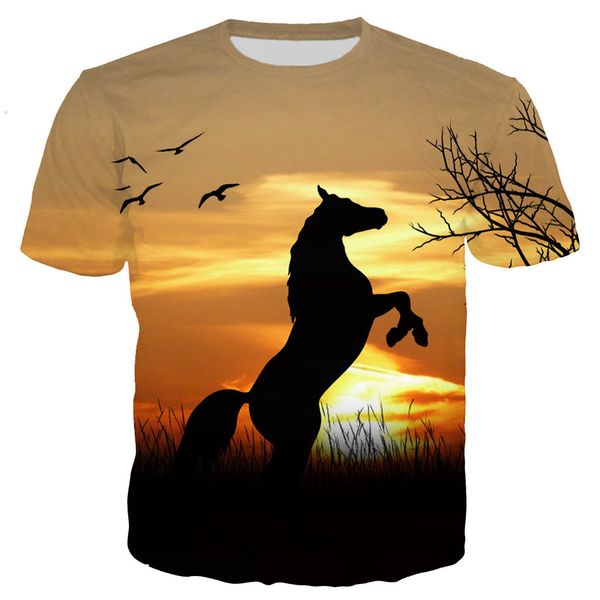 

new cool horse 3d print shirts graphic comics harajuku men clothing