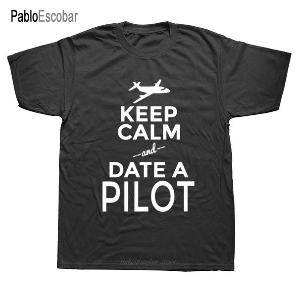

novelty funny men crew neck keep calm and date a pilot funny short sleeve hoodie designers t shirts sweatshirt
