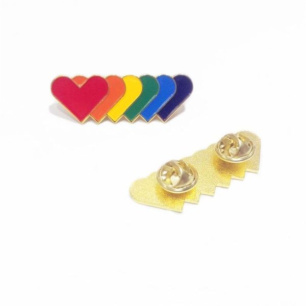 

long strip badge love heart rainbow brooches butterfly button baking paint lapel pin badges new arrival 1 5bta l1