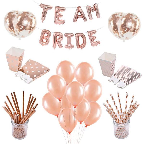 

party decoration rose gold wedding bride balloon team latex to be foil valentine's supplies
