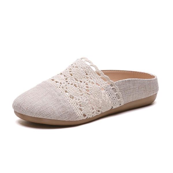 

plus size mesh ladies flats female casual shoes flats slip on hollow floral shallow women shoes woman slippers casual, Black
