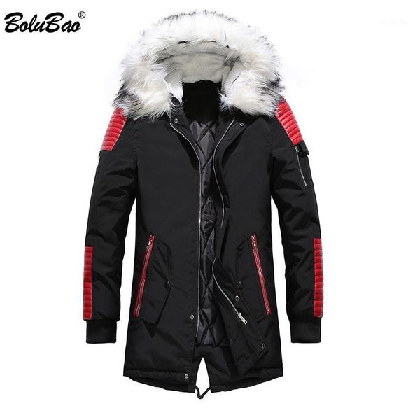 

men's down & parkas bolubao men brand warm parka 2021 winter male thickening casual overcoat clothing jackets coa1, Black