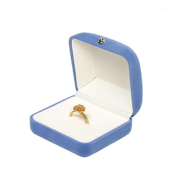 

jewelry pouches, bags fashionable blue velvet ring packing gift box bracelet pendant long chain display cases built-in fluff card slot1, Pink;blue