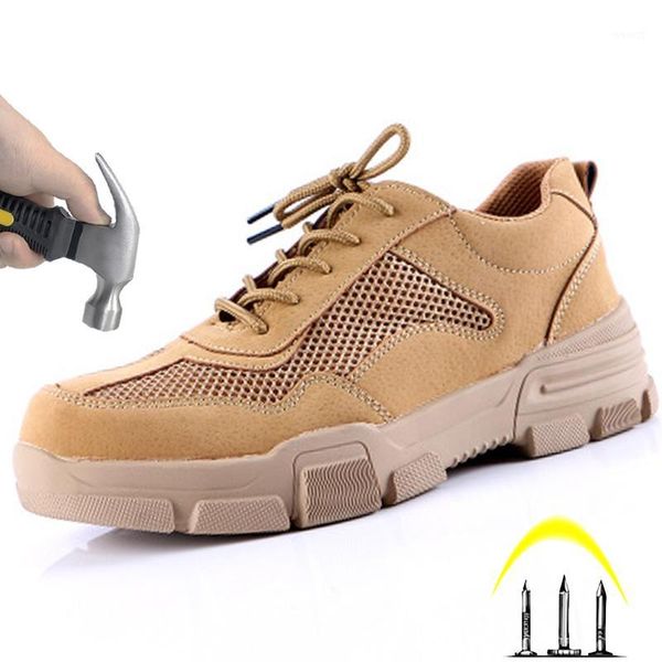 

boots men's summer shoes outdoor work anti-smash anti-piercing safety 2021 breathable indestructible boots1, Black