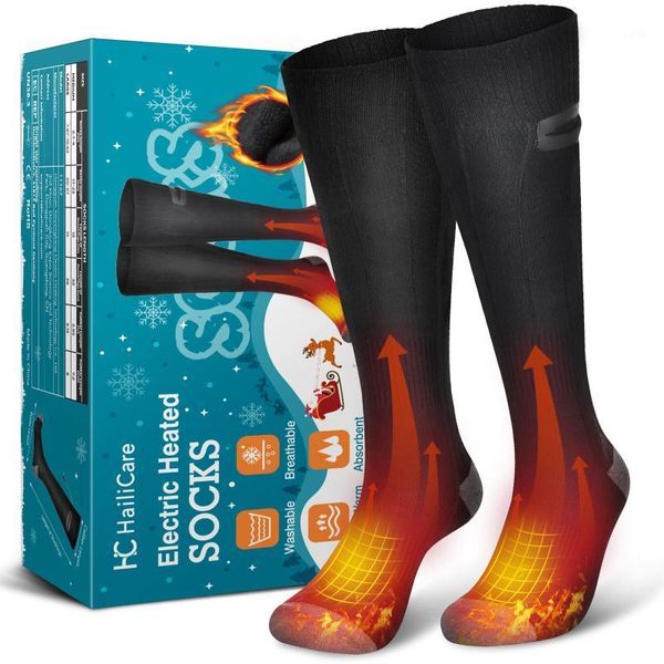 

sports socks heated for men women 3 heating settings rechargeable electric winter warm skiing camping running1, Black