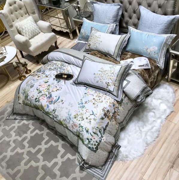 

modern pastoral bedding set teen adult,full  king 120s cotton vintage double home textile bed sheet pillow case duvet cover1