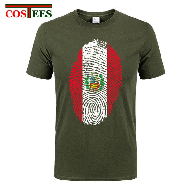 

sport peru fingerprint flag funny men t shirt fashion customized tees fine graphic printed tshirt short sleeve o neck t-shirt for male