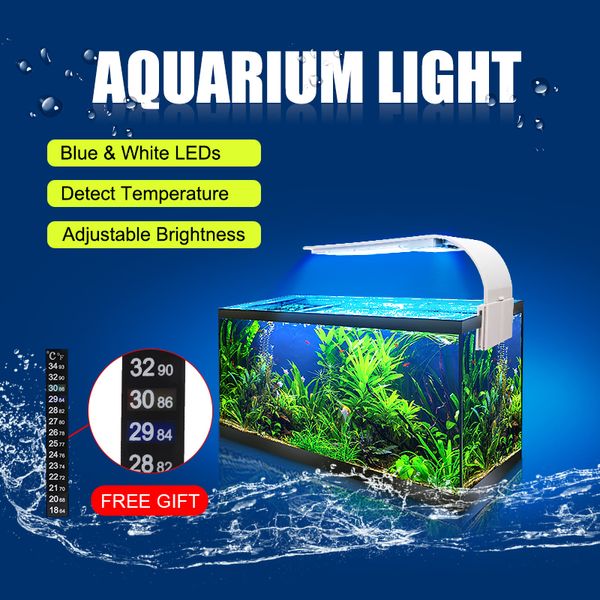 Senzeal Acquario Luce Super luminoso Acquario Illuminazione a LED M3 / X3 / X5 / X7 / X9 Clip-on Lampada a LED per pesci sottili 220V / 110V Lampada a LED per acquario Y200922