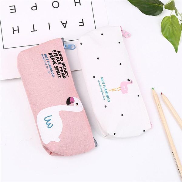 

сумки канцелярские макияж школа пенал ounona 4шт косметическая сумка товары подарки canvas офиса чехол flamingo pen хранения jllamq