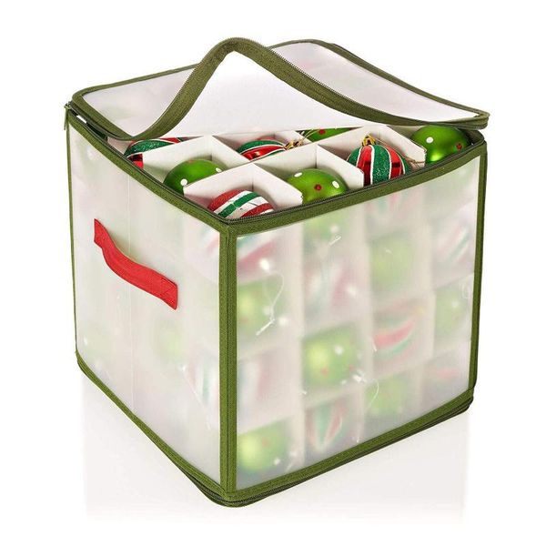 

64 Grid Bauble Storage Box Christmas Xmas Tree Ball Decoration Organizer Baubles Decor Bag Bauble Storage Divider New Large