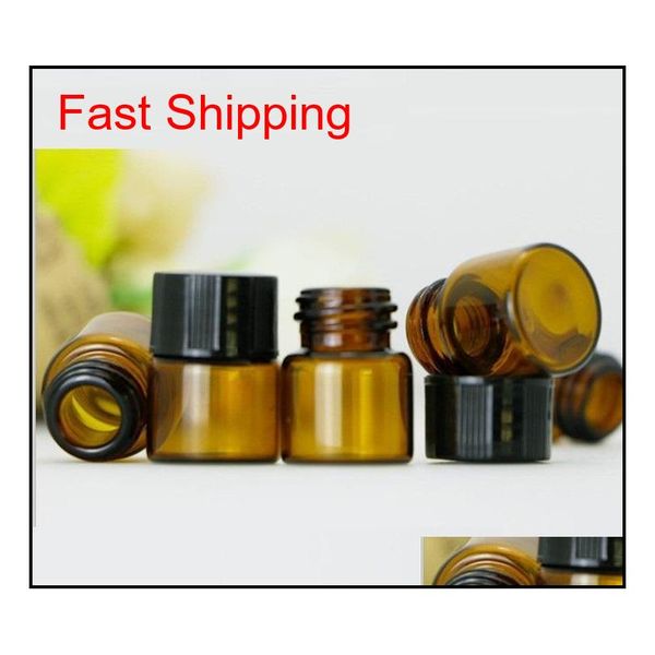 

1ml (1/4 dram) amber glass essential oil bottle perfume sample tubes bottle wit qyljeg mj_bag