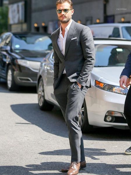 

anniebritney grey 2 piece slim fit men formal suit tailor made groom wedding tuxedo 2 piece prom wedding business men suit set1, White;black