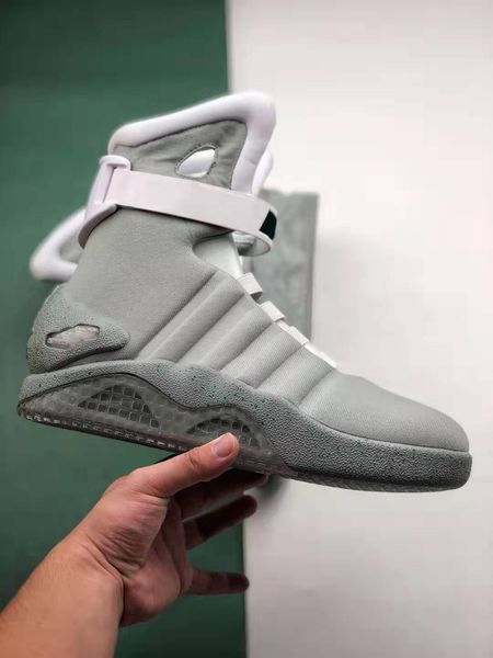 

auto laces air mag sneakers marty mcfly led outdoor shoes back to the future glow in the dark gray mcflys trainers sports us7-12