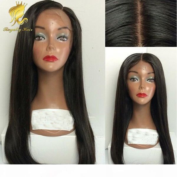 

4x4 straight silk base wig malaysian silk lace front wig glueless full lace human hair wigs, Black;brown