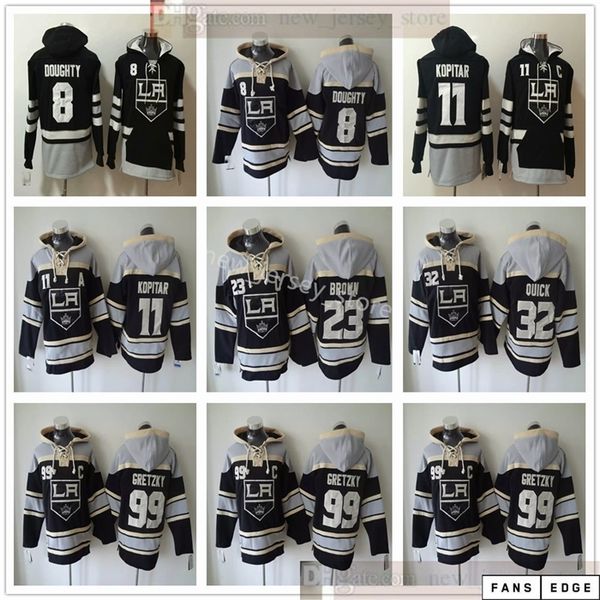 

los angeles kings hockey hoodies jerseys #8 drew doughty 11 anze kopitar 23 dustin brown 32 jonathan quick 99 wayne gretzky hoodies black, Red