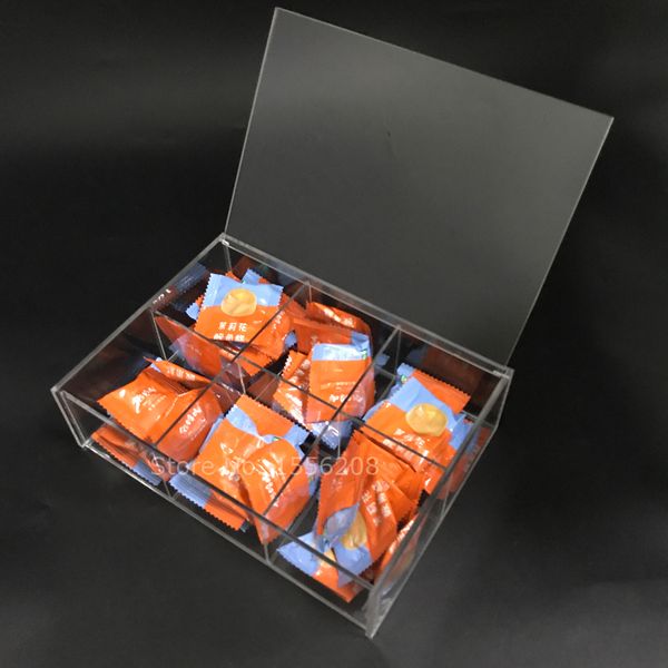 

customized 220x160x65mm acrylic 6 compact tea bag storage box z1123