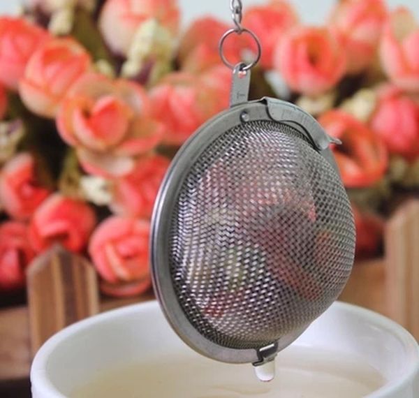 

1pcs stainless steel sphere locking spice tea ball strainer mesh tea infuser filter herbal ball tea tools