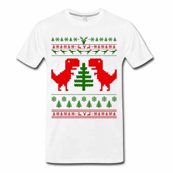 

2019 latest fashion printed men's funny santa dinosaurs christmas pattern summer style cotton hoodie designers t shirts sweatshirt