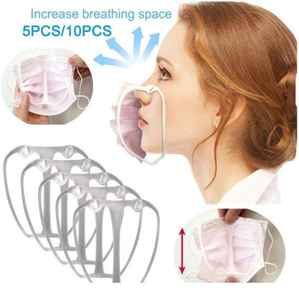 

5/10pcs 3d mask bracket breathable lipstick protection disposable mask holder accessories increase nose protection mask jllgbe