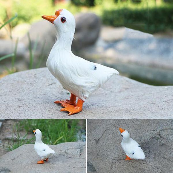 

artificial fur plastic artificial fur white goose decoration garden home toy