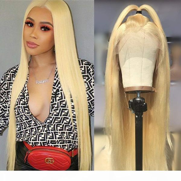 

613 blonde straight full lace wigs glueless brazilian remy human hair full lace wigs pre-plucked with baby hair 150% density, Black;brown