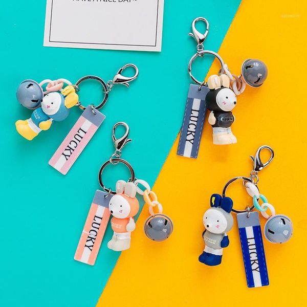 

korean net red tide brand necklace bear keychain super cute bear couple bag pendant creative small gift1, Silver