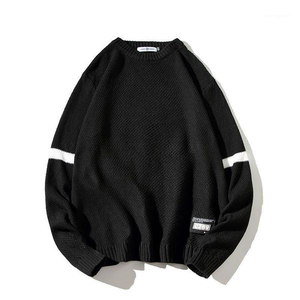 

men's sweaters sweater male 2021 autumn winter casual fashion korean clothing knitted crewneck pullover oversize 5xl long sleeve warm s, White;black