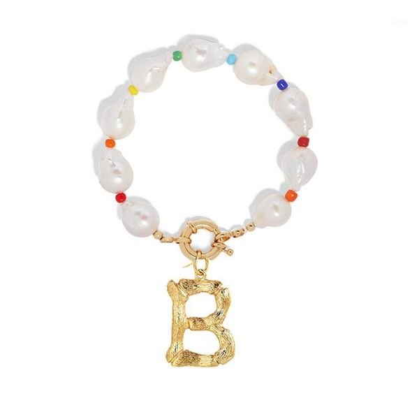 

baroque gold alphabet жемчужный браслет мода заявление на заказ английские буквы a-z пара браслеты bransoletki damskie1, Golden;silver