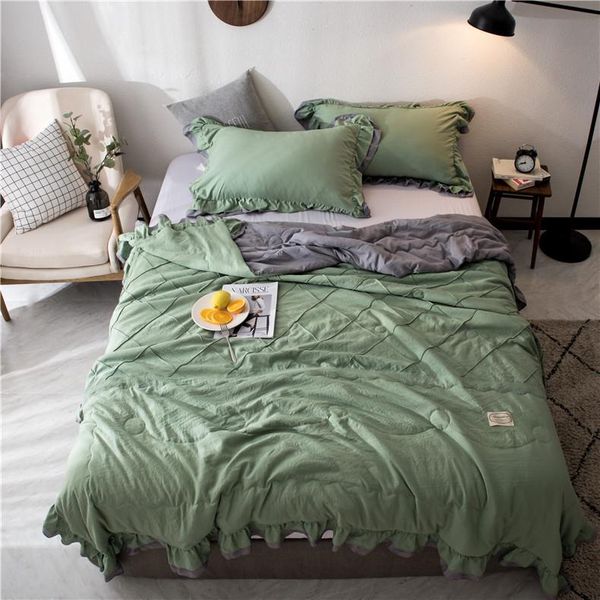 

super soft korean style summer quilt blanket thin air condition comforter bed cover for patchwork kids suitable adults bedding