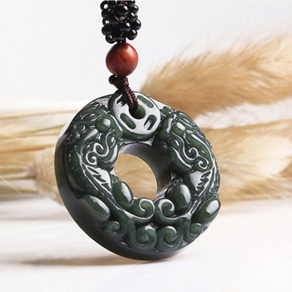 

drop shipping xinjiang hetian jade pendant necklace jade brave troops lucky amulet necklace with chain for men women gift q1105, Silver