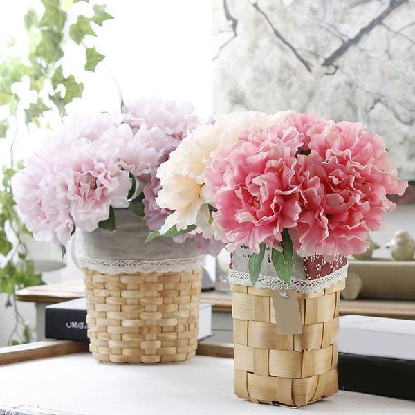 

fake flower 1 bouquet 5 heads peony flower artificial silk peony floral wedding bridal bouquet christmas home wedding decoration1
