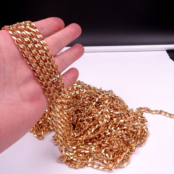

3 meter lot gold plated fashion 5mm / 8mm curb link chain stainless steel jewelry findings chain diy marking, Silver