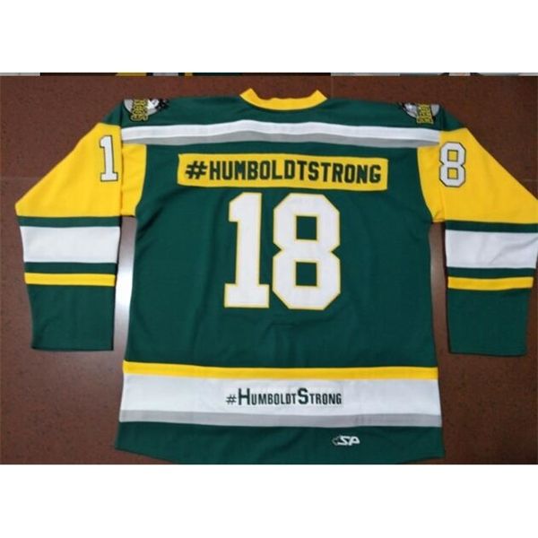 

rare custom men real full embroidery #18 humboldt broncos #humboldtstrong vintage hockey jersey or custom any name or number jersey, Black