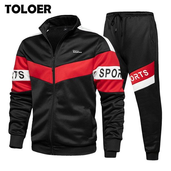 

autumn winter men's sets brand sportswear tracksuits 2 piece sets men's clothes hoodies+pants male streetwear coat jackets, Gray