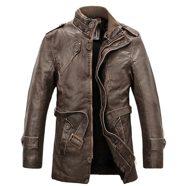 

legible leather jacket mens brand slim fit stand collar jacket men warm men pu leather coat clothing, Black