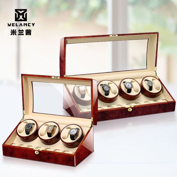 

upgraded winder wooden finish with adjustable pillows 6-8 winding spaces watch winders for automatic watches