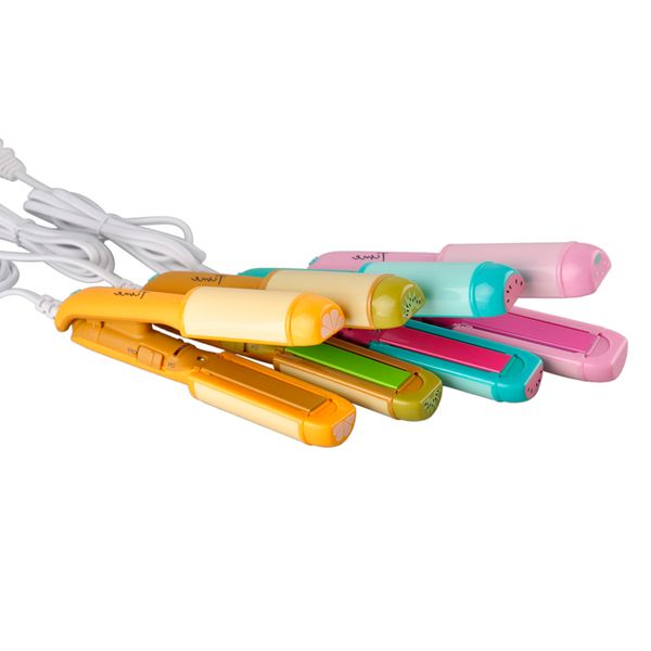 

candy color mini hair straightener ceramic hair straightening irons electric splint ion perm portable hair care tool 20w, Black