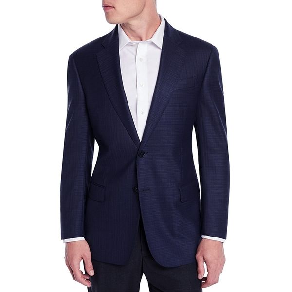 

men jacket men tailor made suit jacket navy blue textured fashion blazer subtle pattern custom made coat fashion blazer for men 201106, White;black