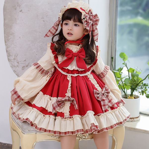 

christmas dress for girls baby autumn winter navidad lolita girl wedding dress girl ball gown 2020 princess party kids vestidos, Red;yellow