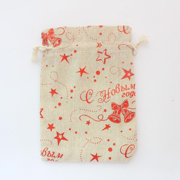 

wig and costmetic bags 10pcs/lot santa gift christmas candy drawstring bag packing pouches natural cotton bag can pr sqcxbd