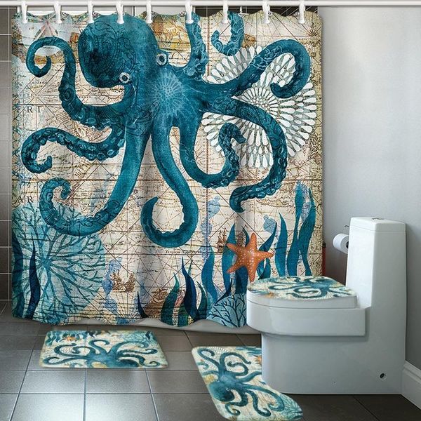 

decor curtain rug piece home bath mat waterproof floor shower 4 ocs pedestal sea cover toilet set 180180cm bathroom yxlljo xhhair