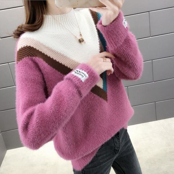 

korean fashions sweet women sweaters 2021 fall winter sew clothes knit sweater p2022 731f, White;black