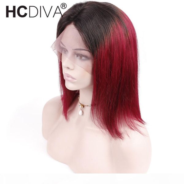 

ombre 1b bug bob wigs 13x4 lace front human hair wigs for black women t1b burgundy brazilian straight remy hair short bob wigs hcdiva wig