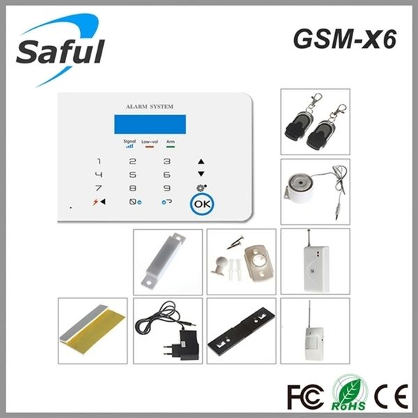 

saful gsm security wireless smart security/gsm sms home burglar alarm system