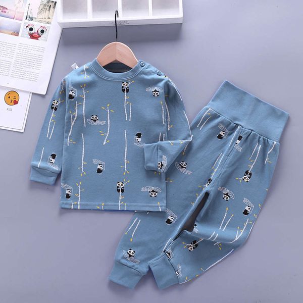 

belly underwear new spring winter high waist protection set infant and young children's pure cotton autumn cloth 7jql, Blue;red