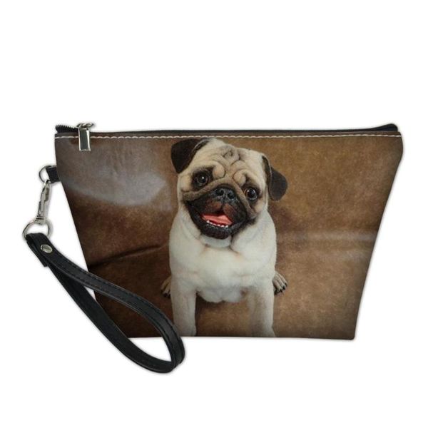 

cosmetic bags & cases ladies makeup pouch colorful pug bag 2021 women toiletry organizer clutch cute dog travel wholesale dropship