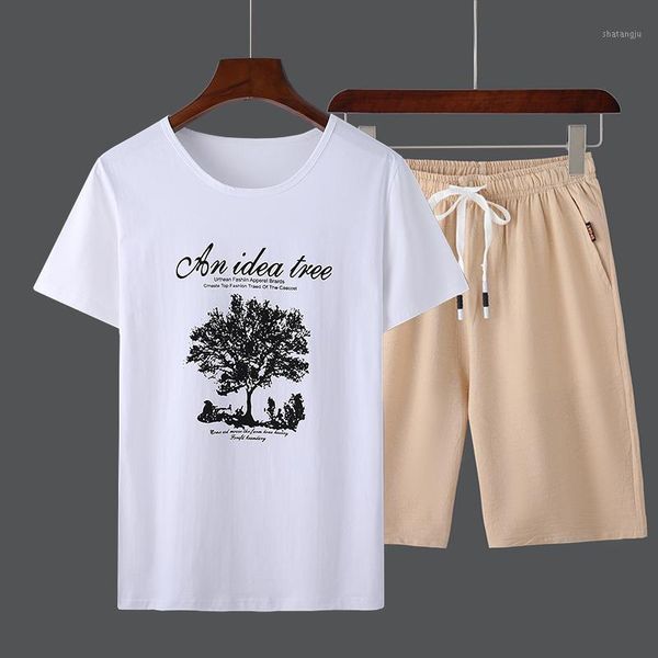 

2020 new summer tracksuit men fashion fitness short tracksuit men o-neck two-piece sweat suit jogger set sport pants1, Gray