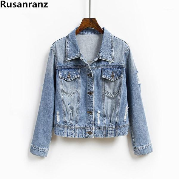 

fashion solid turn-down collar jean short jacket for women loose blue fashionable women coats female outwear denim feminine1, Black;brown