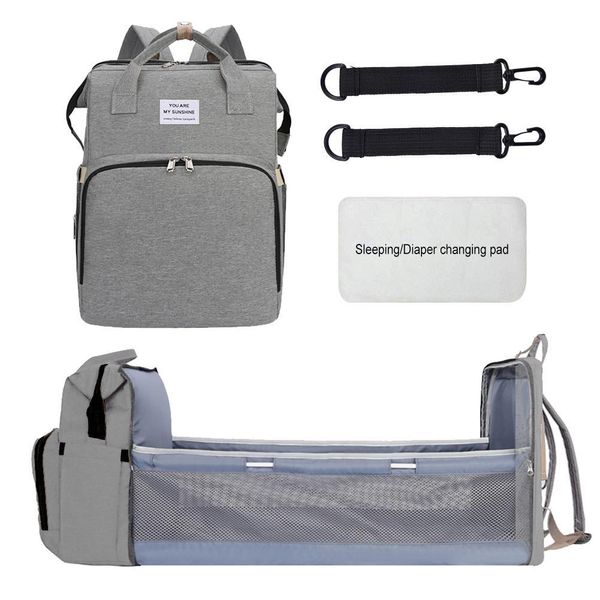 

new baby nappy bag folding travel large capacity backapack baby bed bags changing diaper pads for baby care women's fashion bag c1008